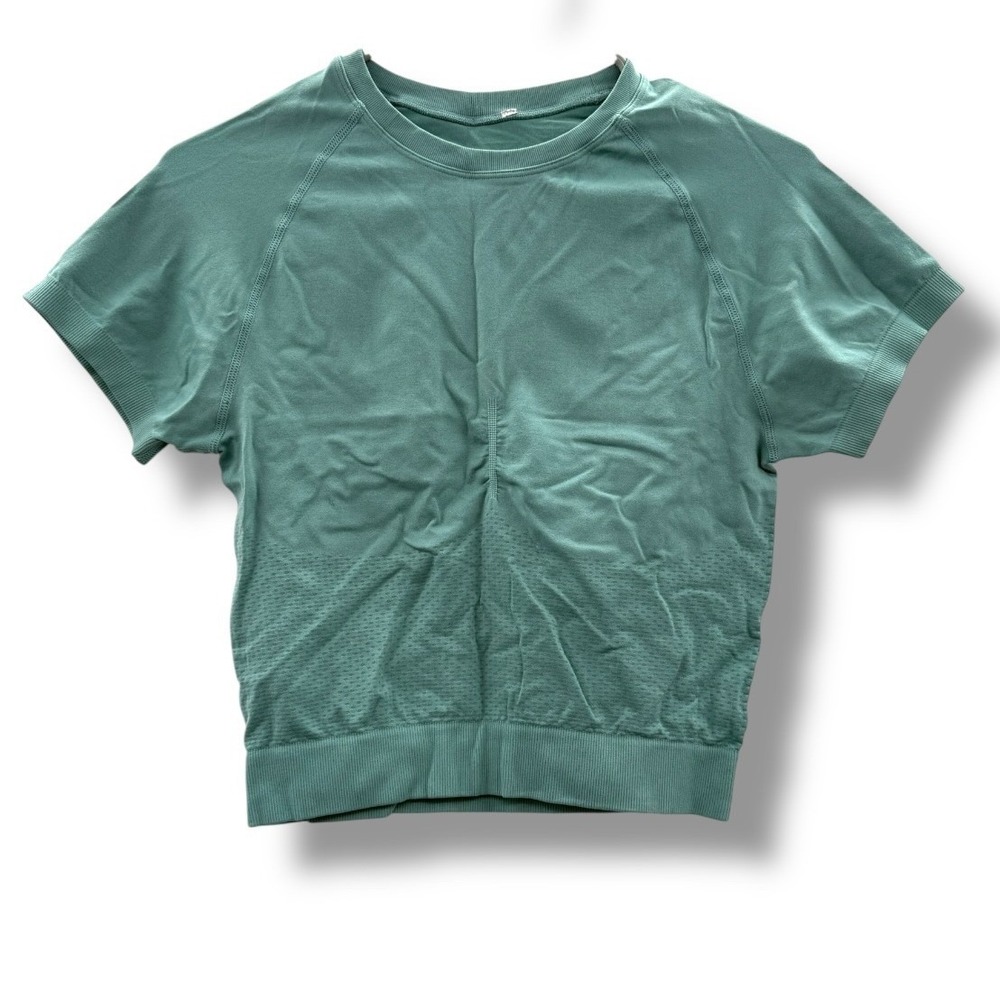 Ryka Seamless Athletic Top Small Green Short Sleeve Workout Gym Activewear